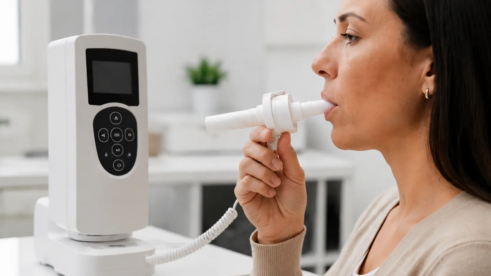 Realização do teste respiratório de hidrogênio e metano expirado